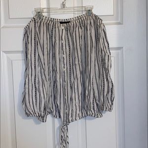 Striped off the shoulder top